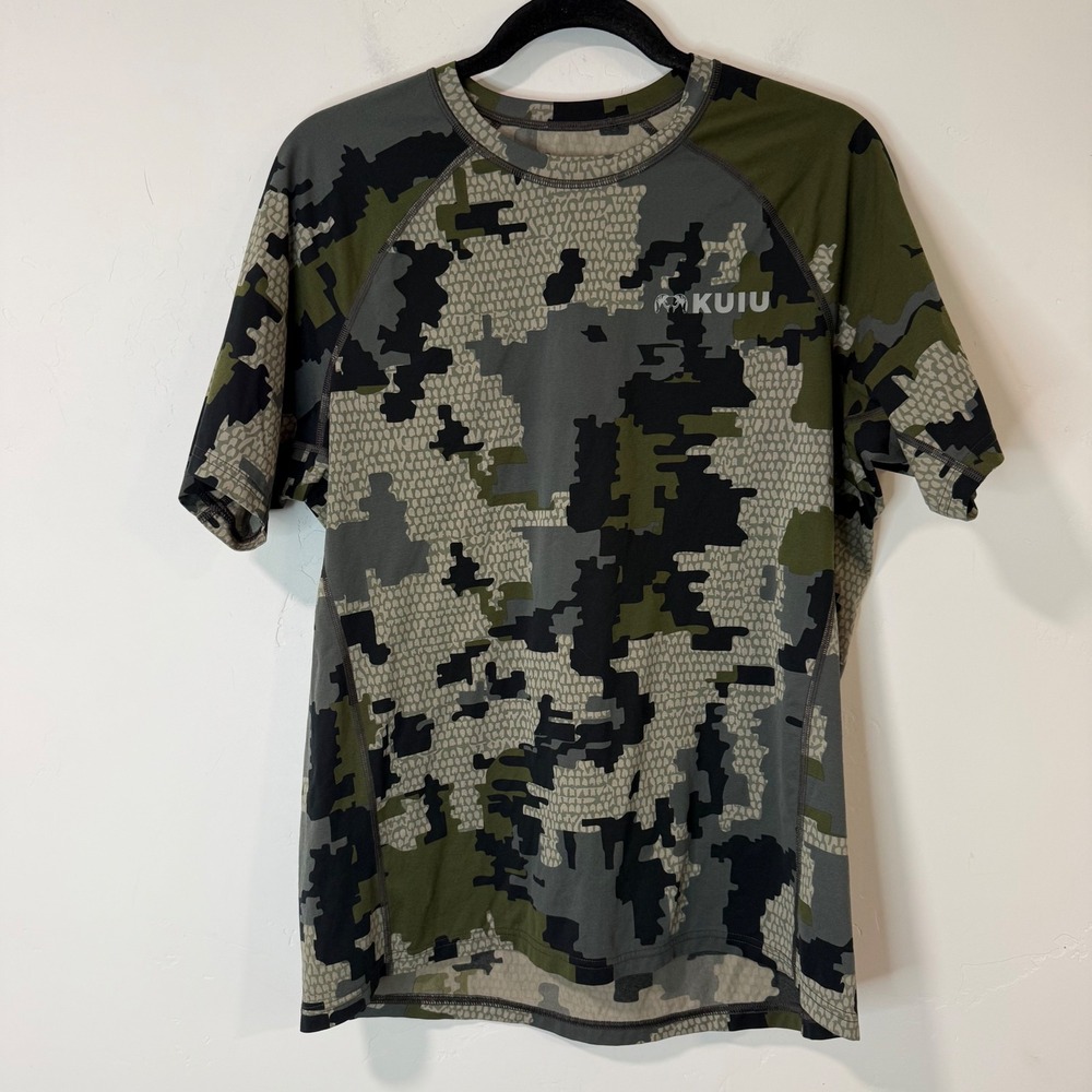 Kuiu Mens Peloton 118 Shirt L Verde 2.0 Camo Excellent Primeflex Hunting Tee